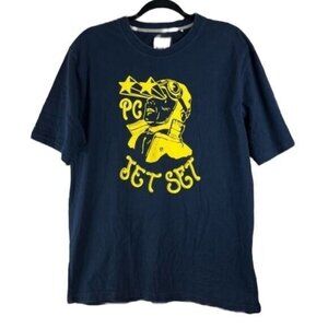 Play Cloths Our Gang mens PC Jet Set Tee shirt sleeve t-Shirt Navy size XL
